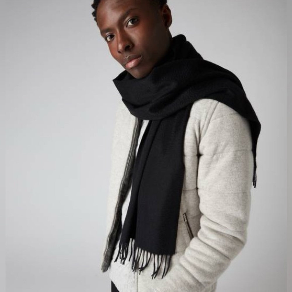 Mens 100% Cashmere Scarf Muffler Made in Scotland New 12 x 72